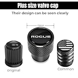 Metal Tire Valve Stem Cap Covers Rogue Emblem Air Valve Cap Set Dust Proof Leak-Proof Air Cover Compatible with Nissan Rogue Accessories (R)