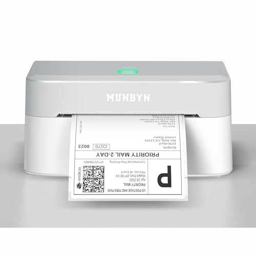 MUNBYN Bluetooth Thermal Label Printer RW403B, Wireless 4x6 Shipping Label Printer for Small Business, Compatible with Android, iPhone, Windows, Mac, Chromebook, Print Width 1.57"-4.25"