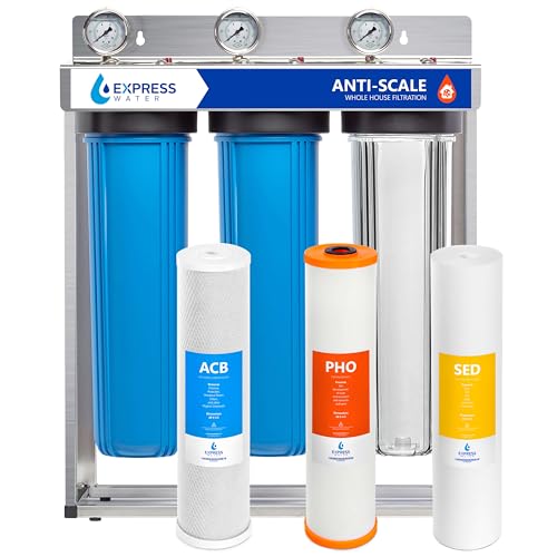 Whole Home Water Filter System| ANTI-SCALE | 3 Stage Water Purifier Whole Home, Top-Tier Anti-Scale Filter Specially Designed to Prevent Scale Build-Up, Protects Appliances, No More Descaler Solution