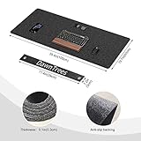 Large Felt Desk Mat,39.4''x19.69'' Non-Slip Desk Mat,Desk Pad Protector for Keyboard, Computer,Desk Accessories for Home and Office,100x50CM Full Desk Mouse pad (Dark Grey)