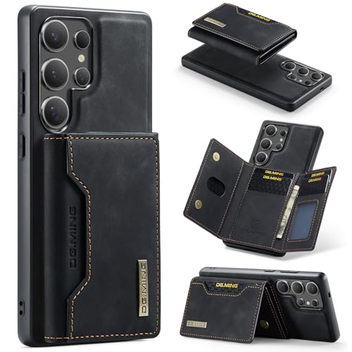 SZHAIYU M2 2 in 1 Detachable Leather Phone Cases for Samsung Galaxy S25 Ultra 5G Case Wallet with Card Holder Men 6.8'' (Black)