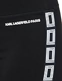 Karl Lagerfeld Paris Women's Logo Detail Biker Short Athleisure, Black