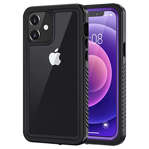 Lanhiem for iPhone 12 Case, Waterproof Dustproof Shockproof Case with Built-in Screen Protector [Not for iPhone 12 Pro], Full Body Underwater Protective Cover for iPhone 12 6.1 inch -Purple
