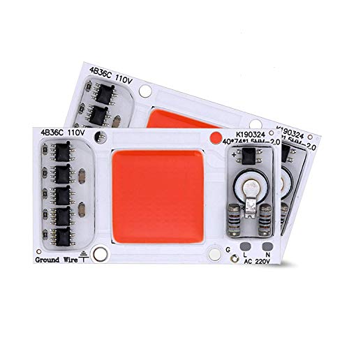 Borbede 6PCS LED Grow Light COB Chip 50W 110V Plant Light Full Spectrum