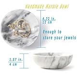 Birthday Gifts for Mom 4.72 Inch Small Decorative Bowl Ring Dish Marble Tray, Jewelry Dish Ring Trinket Holder Key Catchall Bowls, Mothers Day Gifts Marble Vanity Tray for Display Home Decor