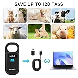 ISENVO Pet Microchip Scanner Rechargeable RFID EMID Micro Chip Reader Scanner 134.2kHz 125kHz 15 Digits Pet Chip ID Scanner for Animal/Pets/Pigs/Dogs/Cats (190A)