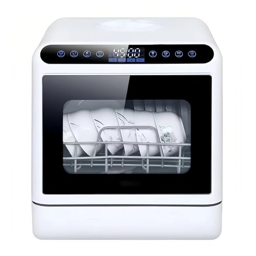 Dishwasher Tabletop Dishwasher Portable Small Fully Automatic 4 Washing Modes and Drying Function Can be connected to the faucet and manually filled with water