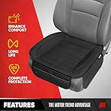 Motor Trend Seat Covers for Cars Trucks SUV, Faux Leather 2-Pack Black Padded with Storage Pockets, Premium Interior Car Seat Cover