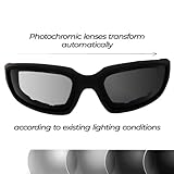 Global Vision Eyewear Kickback 24 Auto-Darkening Transitional Motorcycle Safety Sunglasses Photochromic Lenses