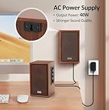 40W Computer Speakers,2.0 AC Powered Wooden PC Speakers with Strong Bass,7.28" X 2 AC Powered AUX(USB)/Bluetooth Bookshelf Speakers with USB Input for DSP PC Speaker, Wooden Speaker for Laptop,PC