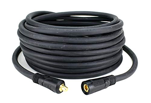 200 Amp Welding Lead Extension - Dinse 10-25 Male/Female Connectors - #2 AWG 100% Copper Cable (25 FEET)