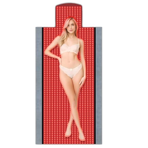 2025 New 1370pcs Dual Wavelength LED Beads 660nm&850nm Red Light Therapy Mat Full Body Used to Relieve Pain71''x 33'', Home Near Infrared Light Therapy Product with Timer（Gray）