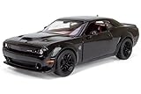 All Star Toys 2018 Dodge Challenger SRT Hellcat Widebody Black with Red Interior 1/24 Diecast Model Motormax 79350 Exclusive Edition