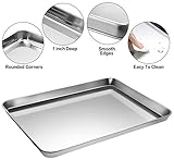 Stainless Steel Baking Sheet Tray Cooling Rack with Silicone Baking Mat Set, Cookie Pan with Cooling Rack, Set of 6 (2 Sheets + 2 Racks + 2 Mats), Size 16 x 12 x 1 Inch, Easy Clean