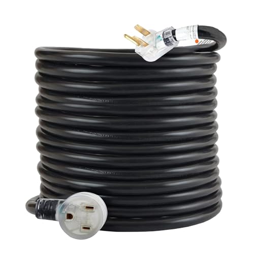 50FT 220V 40AMP Welder Extension Cord, 8 Gauge Heavy Duty Industrial NEMA 6-50 Welding Machine Cord with Lighted End for MIG TIG, ETL Listed