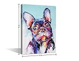 TUMOVO Canvas Wall Art Dog Prints Paintings for Wall Decor French Bulldog Wall Pictures Modern Abstract Animal Wall Art Canvas Artwork Wall Decor Canvas Wall Art Ready to Hang (24x16in)