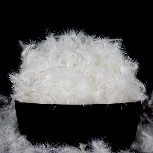 MOOX Feathers Down Pillow Stuffing Filling for DIY Projects Premium Natural 5/95 Goose Feather Down Soft Fluffy Perfect for Pillow Cushions Bedding Pillow Couch Dog Bed Upholstery Crafts (White 8LB)
