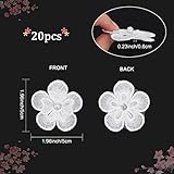 GORGECRAFT 20Pcs White Embroidery Flowers Sew On Patches 3D 2 Layers 5-Petal Lace Flower with Imitation Pearl Lace Embroidered Appliques for Wedding Bridal Dress Embellishment DIY Sewing Crafts