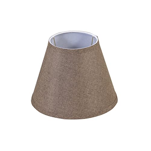Aspen Creative 56029, Empire Uno Lamp Shade, Iron Burlap Textured Fabric, 5" Top x 9" Bottom x 7" Slant Height, Slip UNO 33mm