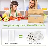 [2025 New] Bonsenkitchen 11” x 150’ Vacuum Sealer Bags Rolls with Cutter for Food Storage, Commercial Grade, BPA Free, Great for Meal Prep and Sous Vide Cooking