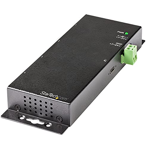 StarTech.com 4 Port USB C Hub 10Gbps - Metal Industrial USB-C Hub - 2X USB-C & 2X USB-A - ESD Surge Protection - USB-C or USB-A Host - Self-Powered Mountable USB 3.2 Gen 2 Type-C Hub, TAA