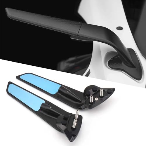 Compatible with Yamaha YZF R7 2021-2023/YZF R6 2017-2020 Motorcycle Accessories Black Rearview Mirrors 360° Rotatable Wind Wing Side Mirrors