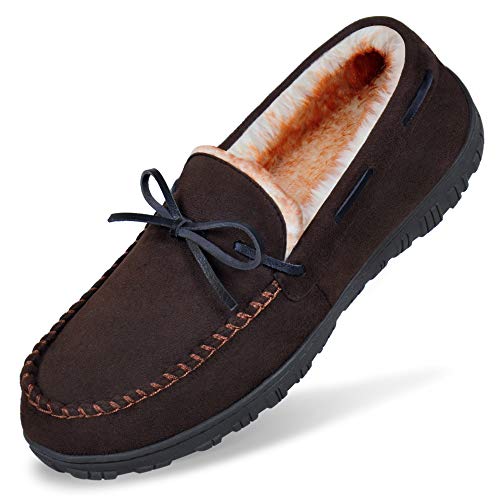 MIXIN Mens Slippers Indoor Outdoor Memory Foam House Shoes Anti-Slip Moccasins Slippers for Men