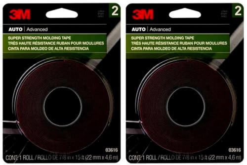 FRED'S FAVORITE Replacement for 3M Super Strength Molding & Trim Tape | Automotive Double Sided Heavy Duty Tape | 7/8 in x 15 ft | 03616 | (2 Pack)