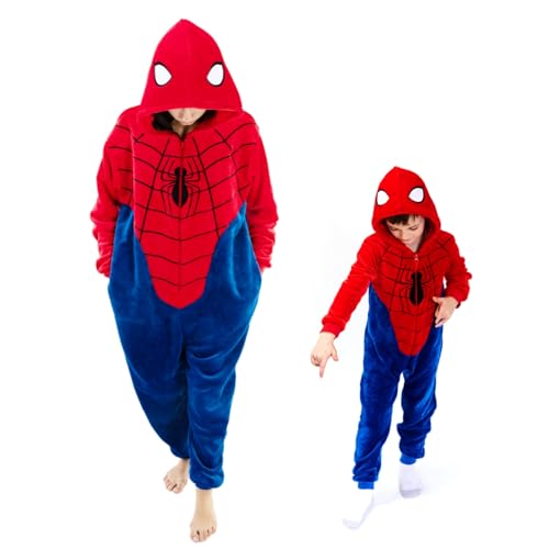 COSUSKET Toddler Costume 4T, Kids Animal Onesie Pajamas Halloween Boys Girls Gifts Blue/Red