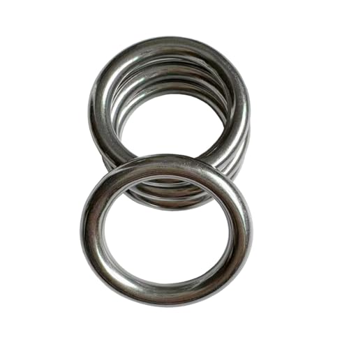 CHHGGNN Metal Rings, 4 Pack Seamless O Ring 2.2 inch Stainless Steel O Rings Heavy Duty Ring Smooth Solid Multi-Purpose Metal Ring, 8mm x 40mm