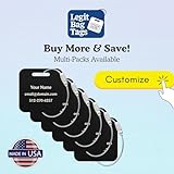 Custom Luggage Tags (3 or 6 Pack) - Personalized Unique Suitcase & Backpack Travel, Durable, Waterproof & Heavy Duty (Black)