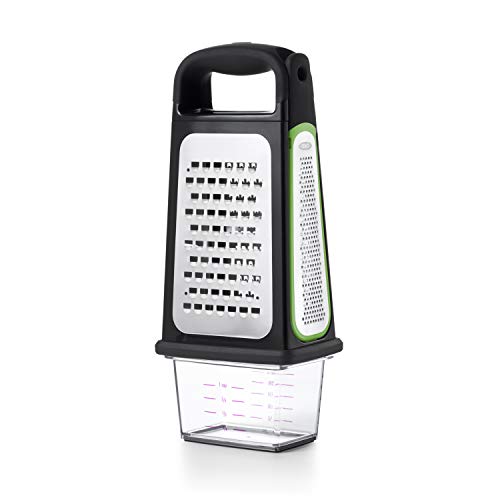 OXO Good Grips Etched Box Grater with Removable Zester, 4.5"L x 3.4"W x 12"H, Steel
