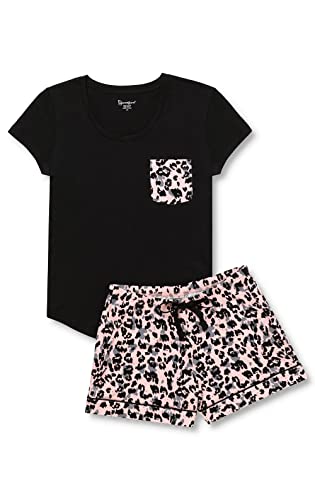PajamaGram Ladies Pajamas - Leopard Pajamas For Women, Pink Leopard, SM