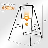 ONCLOUD Upgraded Hammock Chair Stand Metal Swing Stand Frame, Heavy Duty Steel Hammock Stand Only for Porch, Backyard, Indoor or Outdoor, Antique Bronze Finish