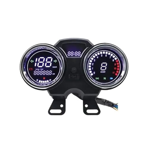YBRAVO Motorcycle Odometer Universal Motorcycle Digital Speedometer Tachometer Dashboard for Suzuki GN125 GN150 GN 125 EN125 GSX125 QS125