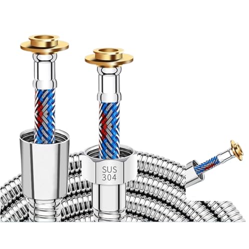 Soft Stainless Steel Braided Inner Tube 1.5/2/3M Flexible Shower Hose Long Bathroom Shower Pipe Extension Accessories(3.0M)