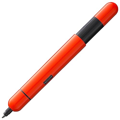 Lamy Pico 288 Small Pocket Ballpoint Pen Metal in Lacquer Finish in Laser Orange with Push Mechanism Includes Compact Refill M 22 Line Width M in Black, Pack of 1