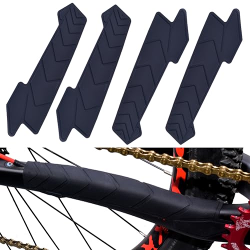 BESNIN Bike Chainstay Protector 4pcs MTB Silicone Chain Stay Frame Guard Protect Your Bike Frame for Most Bicycle