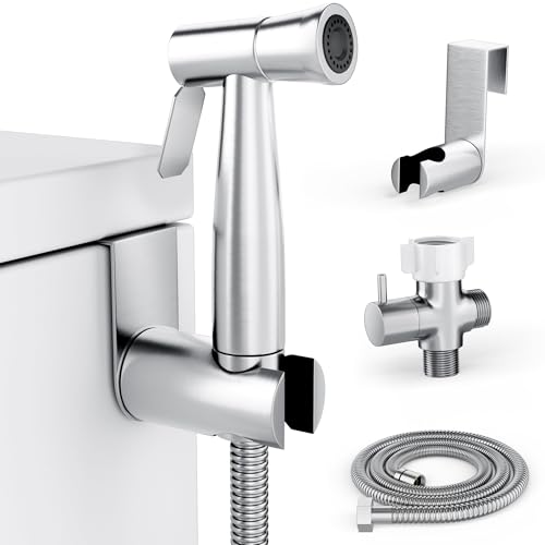 Purrfectzone Bidet Sprayer for Toilet, Handheld Sprayer Kit, Cloth Diaper Sprayer Set - Easy to Install - Stainless Steel