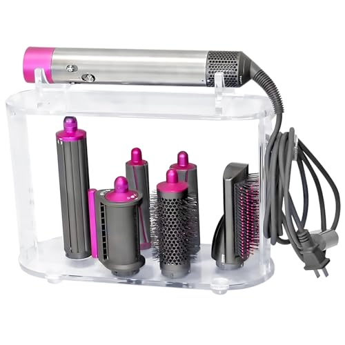 Suitable for Dyson Hairdresser SH1/SH5 Hairdryer Hairdressing Tool Organiser, Acrylic, 6-hole Desktop Fixed Organiser, Tidy Barber Table Organiser | Elegant Display Case