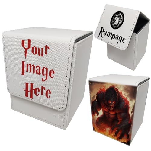 VEHASAYO Custom Card Deck Box, Make Your Own Card Cases, Premium Leather Deck Case for TCG, MTG, CCG, OCG Storage, Compatible with Magic The Gathering