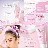 Sakura Skincare Kit - Teenage Skin Care Set 11PCS - Japanese Skin Care Set for Teen Girls - Hydrating Skin Care Routine Kit for Women - Nourishing Skincare Gift Set with Serum,Toner,Cream,Eye Serum