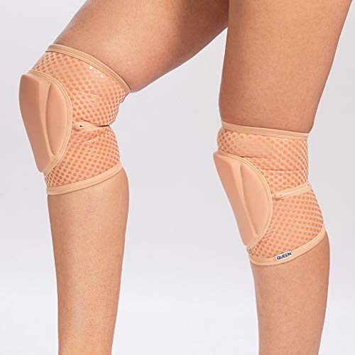 Queen Wear – Nude Latte Grip – Pole Dance Knee Pads – Perfect Woman Protection for Ballet Modern Dance and Indoor Sports (M)