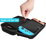 daydayup Switch Carrying Case Compatible with Nintendo Switch/Switch OLED, with 20 Games Cartridges Protective Hard Shell Travel Carrying Case Pouch for Console & Accessories, Black