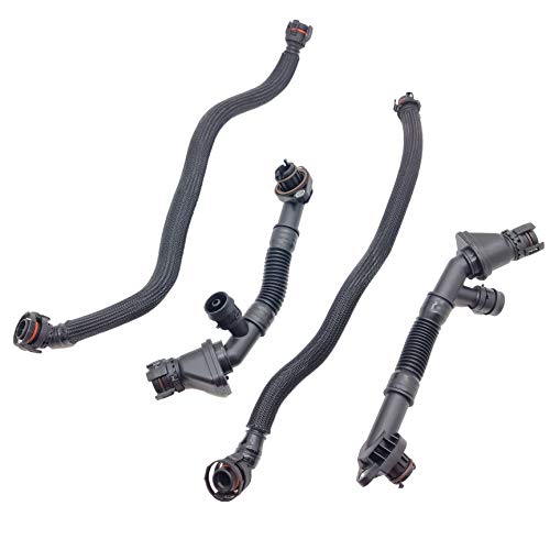 4PCS Left and Right Crankcase Vent Pipe for BMW 550i 650i 750i 750Li Alpina B7 X5 X6 xDrive35i N63 4.4L 11157575640 11157575641 11157646086 11157646087
