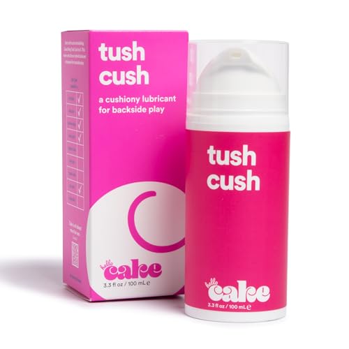 Hello Cake Tush Cush, Silicone and Water-Based Personal Lubricant, Formulated for Anal Use, Hybrid Lube for Men, Women, and Couples, 3.3 fl oz