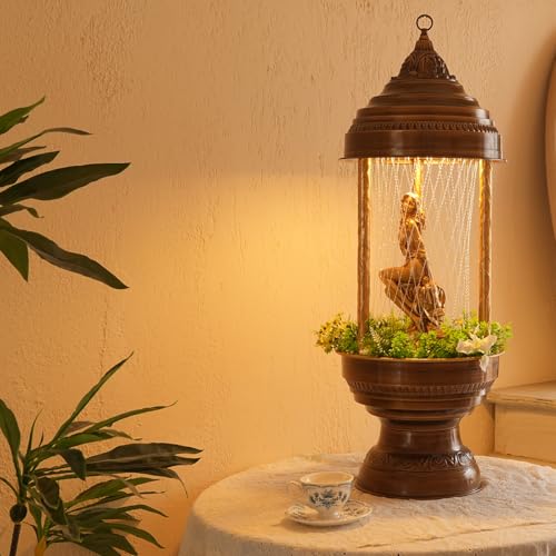 LumiRuiss Oil Rain Lamp & Art Installation | Mermaid Romantic Series-Double Line Version (13×13×36 in) | Luxury LED Ambient & Mood Lighting for Home, Hotel Lobby, Clubs, Restaurants