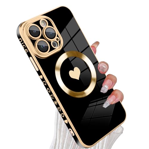 Tharlet Magnetic iPhone 11 Pro Max Case - Compatible with MagSafe, Luxury Plating Edge Bumper Case for iPhone 11 Pro Max, Black (6.5")