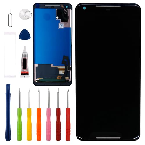 [US Version] Vvsialeek New LCD Touch Screen Digitizer Assembly for Goo-gle Pixel 2 XL [6.2 inch] G011C with Technical Repair Tools Kit- Fingerprint Function