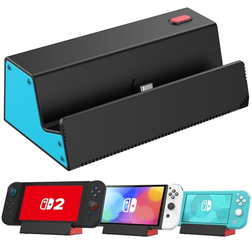 HEIYING Switch Charger Dock for Nintendo Switch 2 / OLED/Lite,Charging Dock Station with Standard USB-C Port for Easy Console Charging